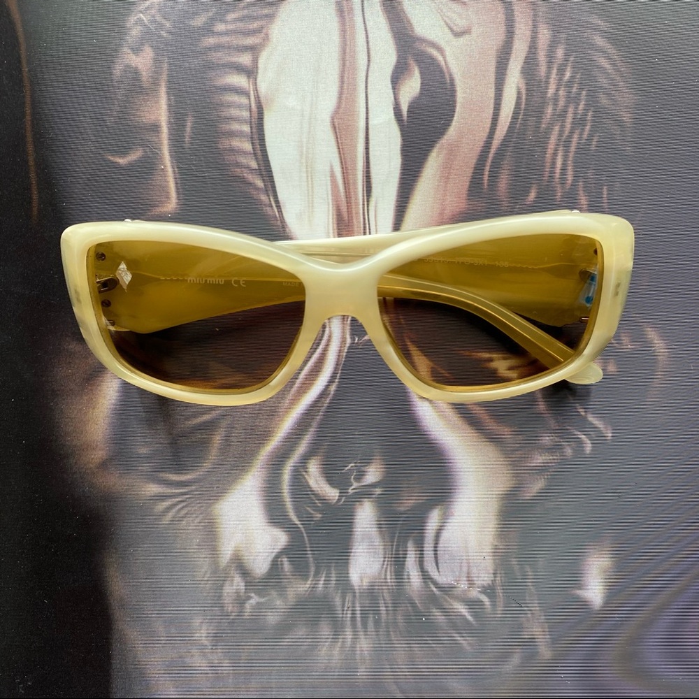 Miu Miu Square Crown Logo Sunglasses SMU05G
